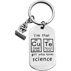 Dabihu Scientist Gift for Women Chemist Keychain Science Lovers Gift for Girls Inspirational Graduation Christmas Birthday Gift for Chemistry Physicist Chemist Biologist Teacher Student Researcher