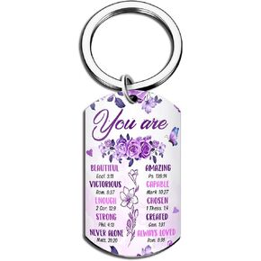Christian Gifts Inspirational Bible Verse Keychain Be Strong and Courageous Pendant Cross Charm Men for Women - Religious Spiritual For Mom Sister Pastor Wife Funny Girls in Saudi Arabia