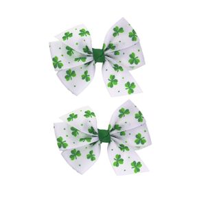 St. Patrick's Day Green Bows Hair Clips Hair Accessory Green Shamrock Hair Band Bow Hairclips(SPJ1-K)