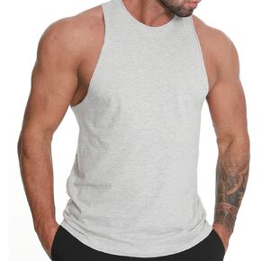Mens's Workout Tank Tops Sleeveless Muscle Shirts Cotton Summer Gym Cut Off T-Shirt