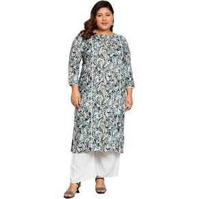 Tissu Women's Plus Size Multicolor Floral Printed Kurta with Palazzo