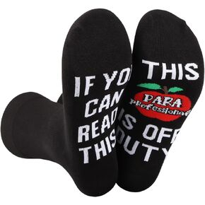 CENWA 1 Pairs Paraprofessional Gift This PARA Professional Is Off Duty Para Socks Gift Teacher Aide Gift