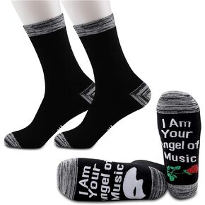 JXGZSO 2 Pairs Musical Fans Gift I Am Your Angel of Music Socks
