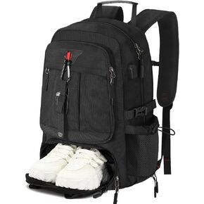 Travel Backpack for Men Women Airline Approved Anti Theft Carry on Backpack with Shoes Compartment USB Charging Port, Waterproof 60L Large Business Hiking Laptop Gym Bag for 17 Inch Laptop