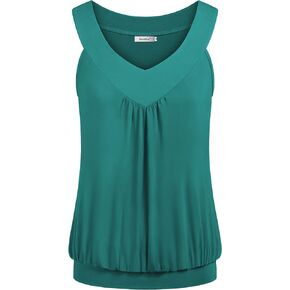 Womens Tank Tops V Neck Tops Cami Shirts Peated Flowy Tunics for Summer