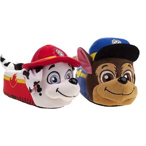Nickelodeon Boys’ Paw Patrol Slippers –Plush Fuzzy Slippers: Chase, Marshall (Toddler/Boy)