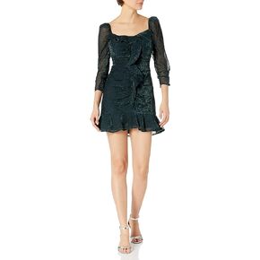 ASTR the label Women's Sephra Sweetheart Neck 3/4 Sleeve Ruched Mini Dress