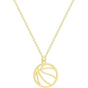 WLLAY Minimalist Hollow Basketball Pendant Necklace for Teens Basketball Sports Necklace Jewelry Gift