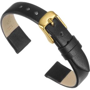 uxcell Multi-sizes Genuine Leather Band, Flat Thin Elegant Leather Watch Strap for Men and Women