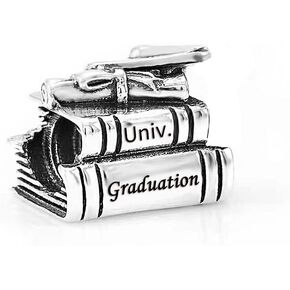 Happy Graduation Charm for Bracelet Graduate University College High School Gift Women Girls Granddaughter Girlfriend Wife Mom Daughter Sister Compatible with Pandora Birthday Anniversary