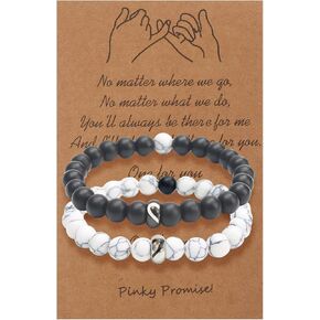 Engagement Gifts for Couples Beaded Bracelets,Matching Bracelets for Couples,I Love You Heart-Shaped White Pine Black Matte Bracelets Christmas Valentines Day Birthday for Him and Her in Kuwait