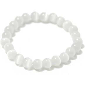 Healing Crystal Energy Stone Bracelet White Tiger Eye Stone Bracelets Natural Powerful Selenite Bracelet Fashion Simple Versatile Crystal Bracelets Spirituality Handmade Jewelry for Women Girls