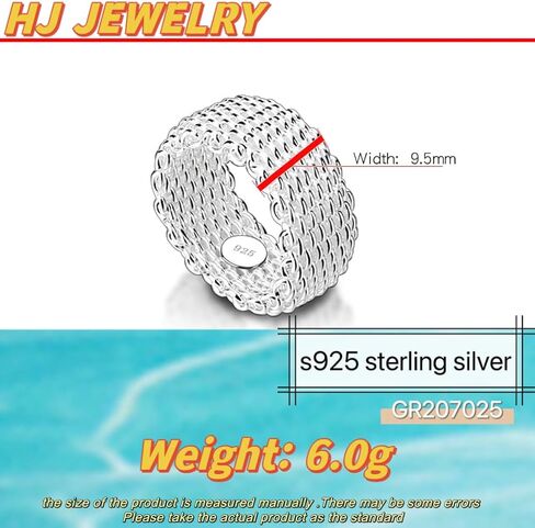 925 فضة شبكة بسيطة عادي بيان خاتم مكتنزة خاتم مضفر للنساء الرجال هدايا عيد الميلاد عيد ميلاد in Kuwait
