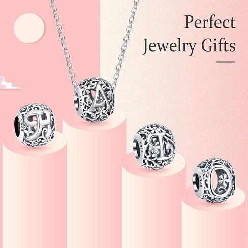حلية حرف إيزي توكسيدو الأولية من A-Z تعويذة كلمة أبجدية الخرزة لأساور باندورا تناسب سلسلة الأفعى الأوروبية S925 فضة مجوهرات هدايا للنساء الفتيات عيد الميلاد التخرج in Kuwait