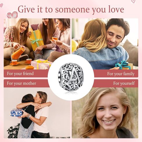 حلية حرف إيزي توكسيدو الأولية من A-Z تعويذة كلمة أبجدية الخرزة لأساور باندورا تناسب سلسلة الأفعى الأوروبية S925 فضة مجوهرات هدايا للنساء الفتيات عيد الميلاد التخرج in Kuwait