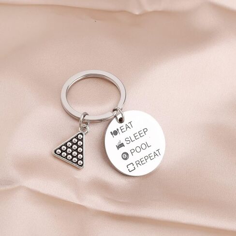 Billiards Gift Pool Player Keychain Eat Sleep Pool Repeat Pool Billiards Player Gift in Saudi Arabia