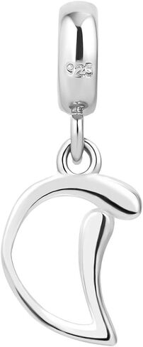 Q&Locket 925 Sterling Silver Letter A-Z Alphabet Initial Charms Dangle Charm Beads For European Bracelets in Saudi Arabia