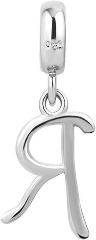 Q&Locket 925 Sterling Silver Letter A-Z Alphabet Initial Charms Dangle Charm Beads For European Bracelets in Saudi Arabia
