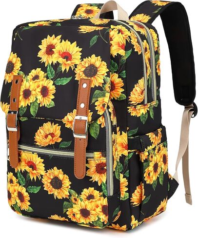 Fuyicat Sunflower Laptop Backpack for Women Men Travel Business Work, Girls Boys School Backpack College Bookbag Fit 15.6 Inch Notebook in Kuwait