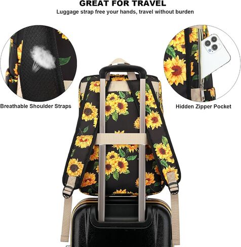 Fuyicat Sunflower Laptop Backpack for Women Men Travel Business Work, Girls Boys School Backpack College Bookbag Fit 15.6 Inch Notebook in Kuwait