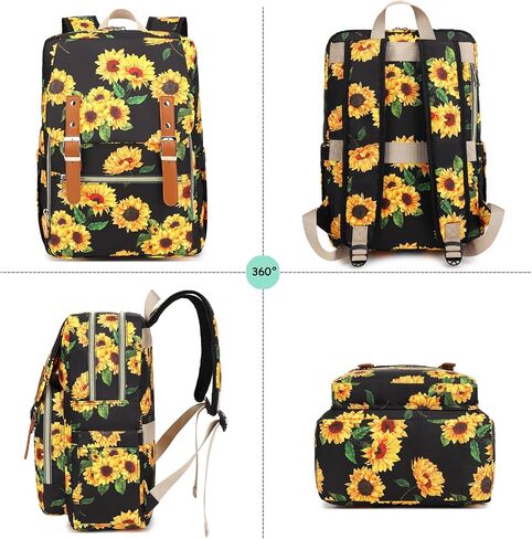 Fuyicat Sunflower Laptop Backpack for Women Men Travel Business Work, Girls Boys School Backpack College Bookbag Fit 15.6 Inch Notebook in Kuwait