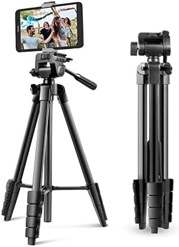 UBeesize 54'' Camera Tripod, Travel Tripod for iPhone with Bag, Phone Tripod Stand with Remote Compatible with Phone/Projector/DSLR/Gopro in Kuwait