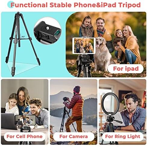 UBeesize 54'' Camera Tripod, Travel Tripod for iPhone with Bag, Phone Tripod Stand with Remote Compatible with Phone/Projector/DSLR/Gopro in Kuwait