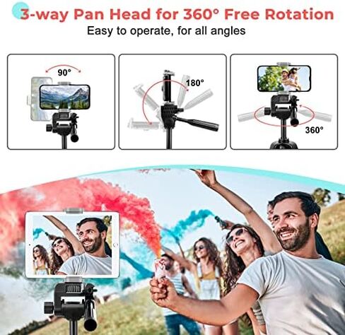 UBeesize 54'' Camera Tripod, Travel Tripod for iPhone with Bag, Phone Tripod Stand with Remote Compatible with Phone/Projector/DSLR/Gopro in Kuwait