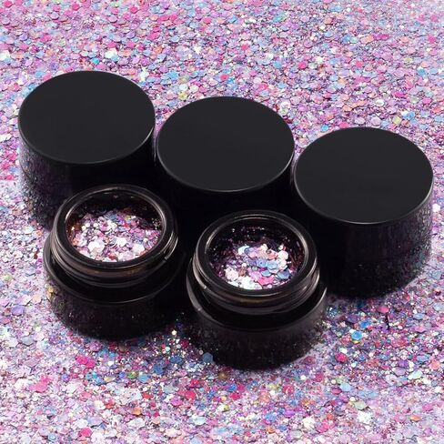 حاويات مرطب شفاه سعة 5 غرام، 9 قطع من برطمانات زجاجية صغيرة كهرمانية للعينات، حاويات مستحضرات تجميل فارغة صغيرة لللوشن والكريم والمكياج والخرز وظلال العيون وحجر الراين وزجاجات السفر والبودرة in Kuwait