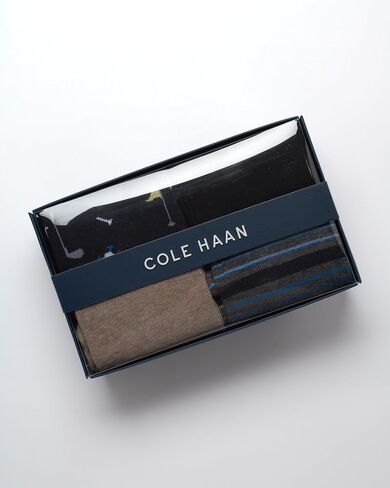 جوارب رسمية للرجال من Cole Haan - جوارب للعطلات، صندوق هدايا (4 عبوات) in Saudi Arabia