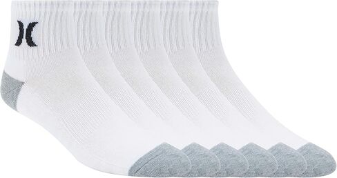 Hurley Men's 6 Pack 1/2 Terry Quarter Crew Socks in Saudi Arabia