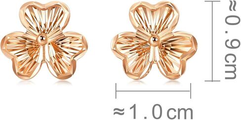 CHOW SANG SANG 18K Rose Gold Pierced Carved Clover Stud Earrings for Women 92075E in Kuwait