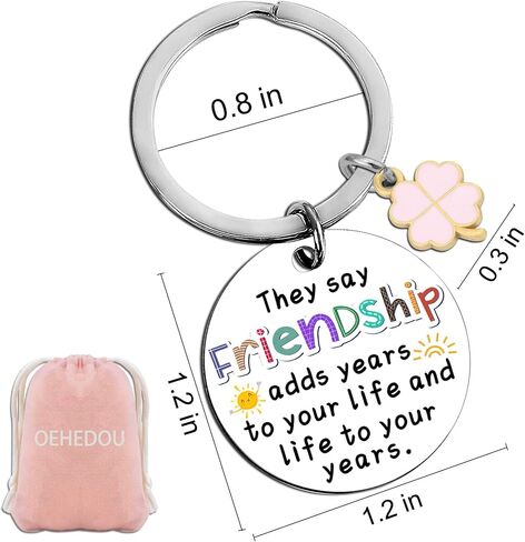 OEHEDOU Funny Friendship Gifts Birthday Gifts For Women Friends Best Friends Gifts For Women Friends Birthday Gifts keychain Gift For Friend Soul Sister Bestie BFF Valentine's Day Gifts in Saudi Arabia