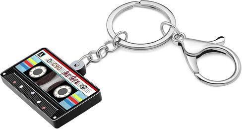 Acrylic Creative 80s 90s Cassette Tape Keychain for Women Girls Music Lovers Keyring Jewelry for Car Purse Keys Charms in Saudi Arabia