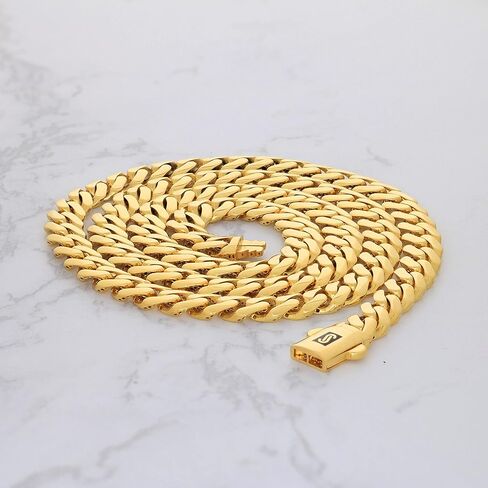 Nuragold 14k الذهب الأصفر 5 مم رويال موناكو ميامي الكوبية ربط سلسلة سوار، رجل إمرأة يتوهم مربع المشبك 7 "7.5" 8 "8.5" 9" in Saudi Arabia