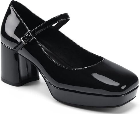 Aerosoles Women's Dressy Platform, Black Patent, 5 in Saudi Arabia