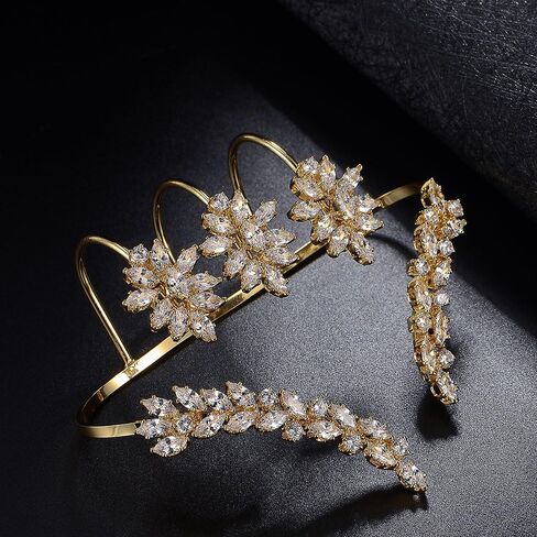 Statement Ring for Women, Silver CZ Hand Palm Multiple Finger Ring Bracelet Unique Leaf Design Full Finger Ring Jewelry Gift for Women Adjustable Size in Saudi Arabia