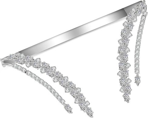 Statement Ring for Women, Silver CZ Hand Palm Multiple Finger Ring Bracelet Unique Leaf Design Full Finger Ring Jewelry Gift for Women Adjustable Size in Saudi Arabia