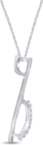 Jewel Zone US White Natural Diamond Accent Flip-Flop Pendant Necklace in 14K Gold Over Sterling Silver in Saudi Arabia