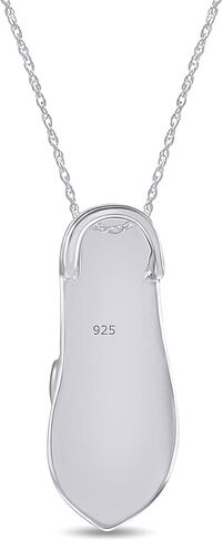 Jewel Zone US White Natural Diamond Accent Flip-Flop Pendant Necklace in 14K Gold Over Sterling Silver in Saudi Arabia