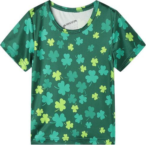 LittleSpring Kids Short Sleeve Tshirt Crewneck Print Summer Tops in Saudi Arabia