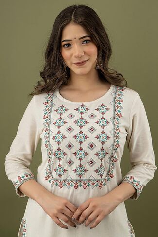 طقم كورتا نسائي هندي للنساء بدلات باكستانية للنساء جاهز للارتداء طقم بناطيل كورتا قطن ملابس حفلات كورتاس هندي WHT in Saudi Arabia