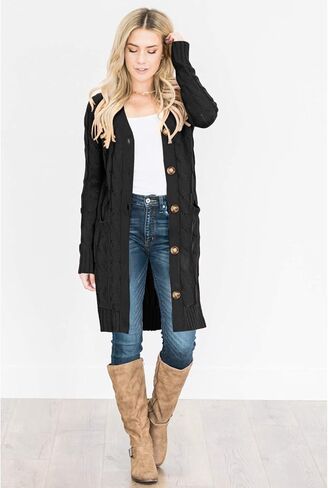 سترة نسائية من DOROSE بأكمام طويلة ومزودة بأزرار ومفتوحة من الأمام مع جيوب in Kuwait