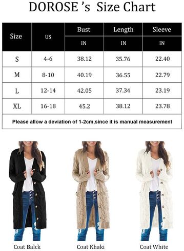 سترة نسائية من DOROSE بأكمام طويلة ومزودة بأزرار ومفتوحة من الأمام مع جيوب in Kuwait