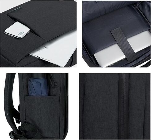 حقيبة ظهر للكمبيوتر المحمول للسفر من LEAFOREST مع منفذ شحن USB، حقيبة كمبيوتر مدمجة تناسب أجهزة الكمبيوتر المحمول مقاس 15 بوصة للرجال والنساء in Kuwait