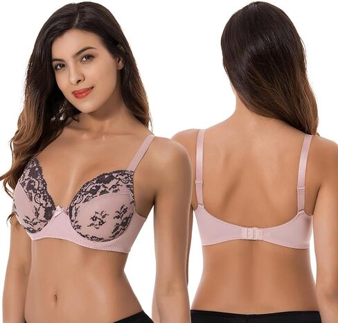 حمالة صدر من الدانتيل من Curve Muse شبه شفافة وحواف صدفية (عبوة من قطعتين أو 3) in Saudi Arabia