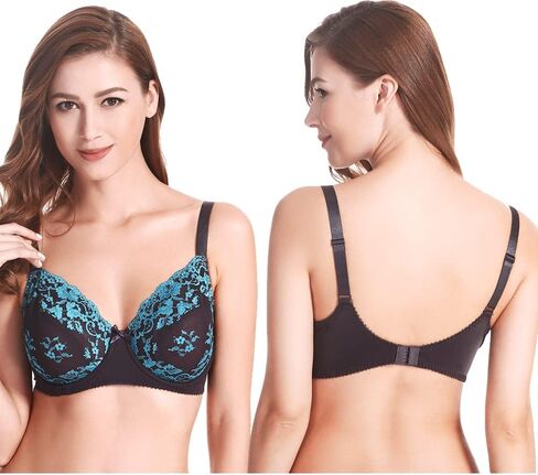 حمالة صدر من الدانتيل من Curve Muse شبه شفافة وحواف صدفية (عبوة من قطعتين أو 3) in Saudi Arabia