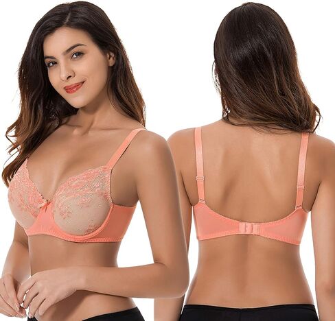 حمالة صدر من الدانتيل من Curve Muse شبه شفافة وحواف صدفية (عبوة من قطعتين أو 3) in Saudi Arabia