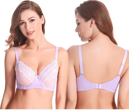 حمالة صدر من الدانتيل من Curve Muse شبه شفافة وحواف صدفية (عبوة من قطعتين أو 3) in Saudi Arabia