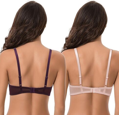 حمالة صدر من الدانتيل من Curve Muse شبه شفافة وحواف صدفية (عبوة من قطعتين أو 3) in Saudi Arabia